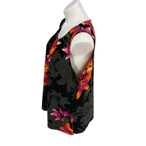 Worthington Top Womens XL Tropical Hawaiian Shirt Work Office Sleeveless Blouse - Picture 9 of 15